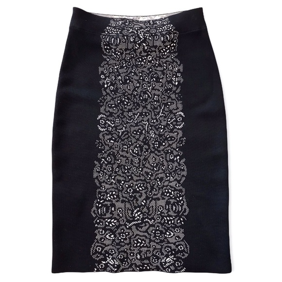 BCBGMAXAZRIA Elena Lace Front Pencil Skirt - Picture 3 of 9